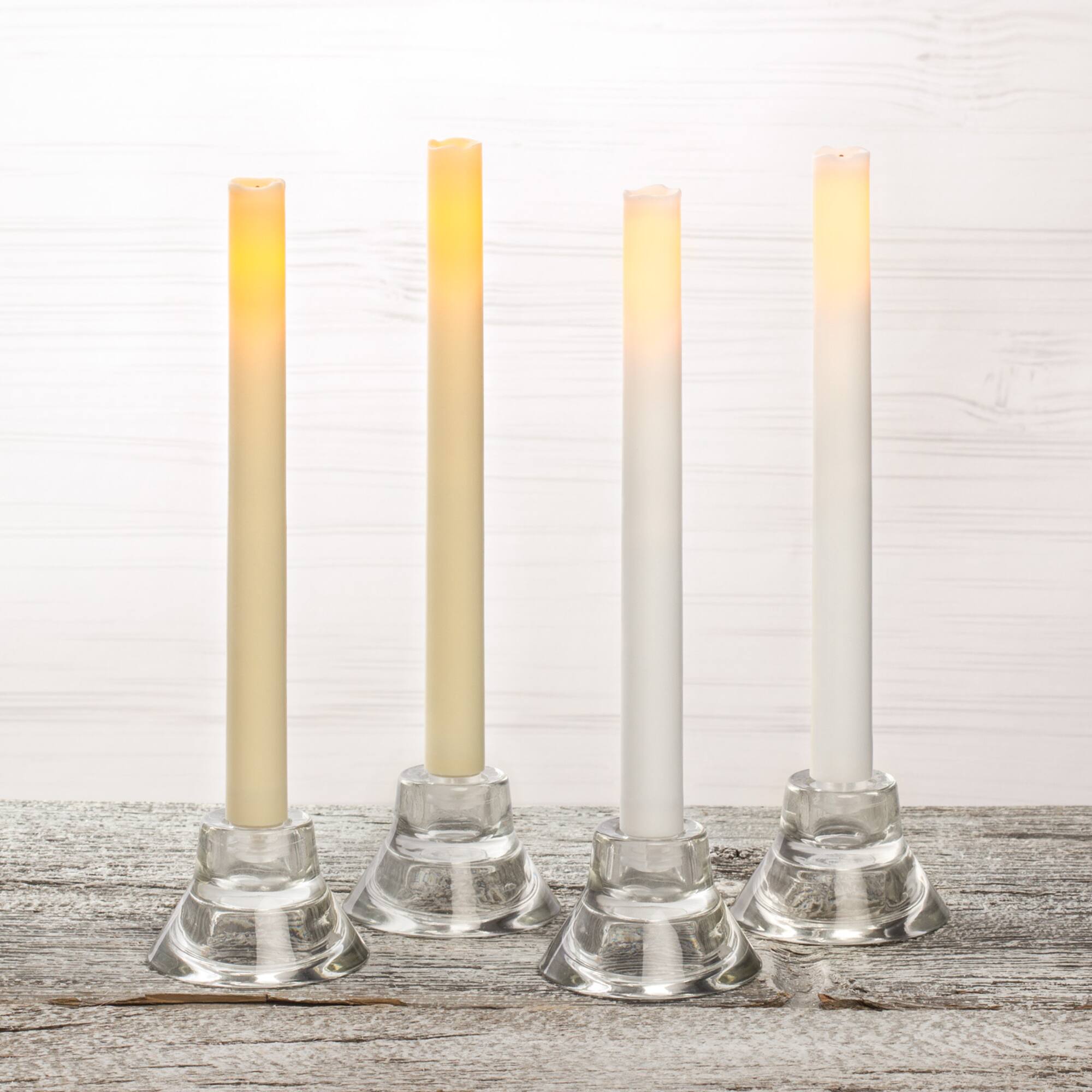 White LED Taper Candles with Timer By Ashland®